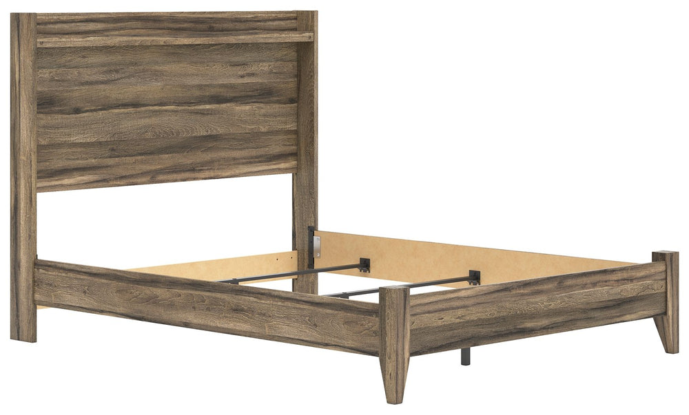 Elbrim - Panel Bed Dark Brown
