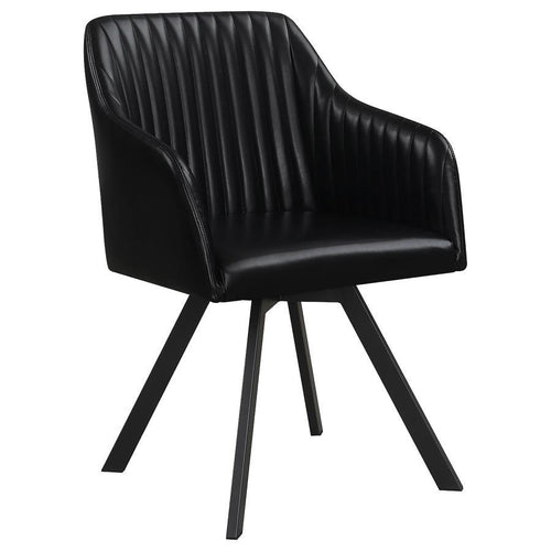 Arika - Upholstered Swivel Dining Arm Chair Black