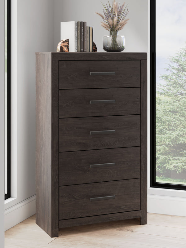 Prendonea - Charcoal - Five Drawer Chest