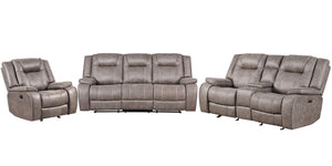 Blake - Manual Reclining Sofa Set Dark Brown 3 Pc. Sofa, Loveseat, Recliner