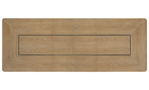 Escape - Dining Rectangular Table With Console And 8 Caster Chairs - Glazed Natural Oak Black Metal Trim