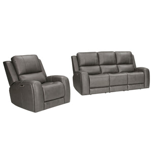 Belmont - Zero Gravity Power Reclining Living Room Set Dark Gray 2 Pc. Sofa, Recliner