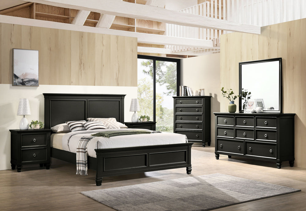 Tamarack - Bedroom Set Black 5 Pc. Bed, Dresser, Mirror, 2 Nightstands King