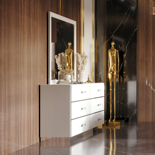 Europa  - Dresser & Mirror - White