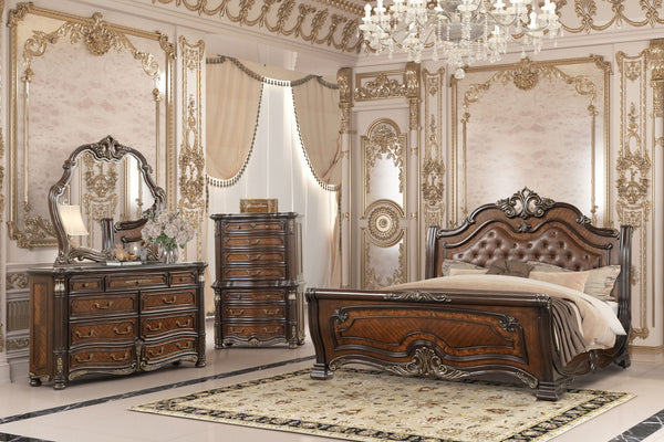 Bella Notte - Upholstered Bedroom Set Light Brown