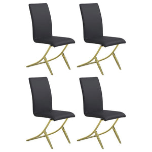 Chanel - Upholstered Side Chairs (Set of 4) Black