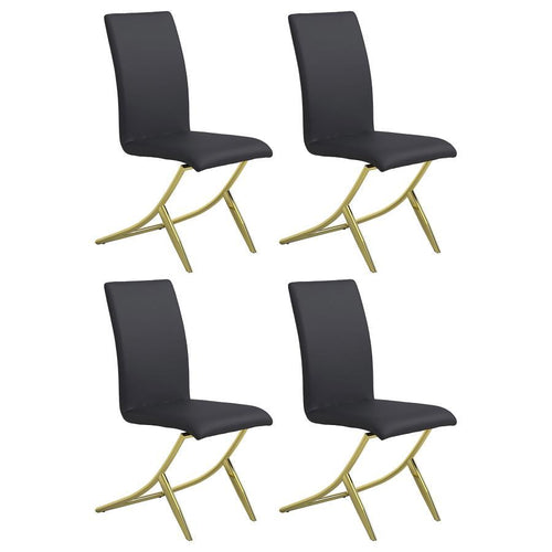 Chanel - Upholstered Side Chairs (Set of 4) Black