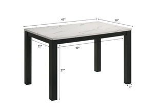 Resia - 5 Piece Dining Room Set - White / Black