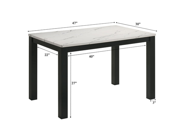 Resia - 5 Piece Dining Room Set - White / Black