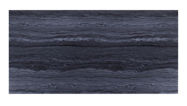 Nasir - Dining Table - Gray Printed Faux Marble Top & Mirrored Silver