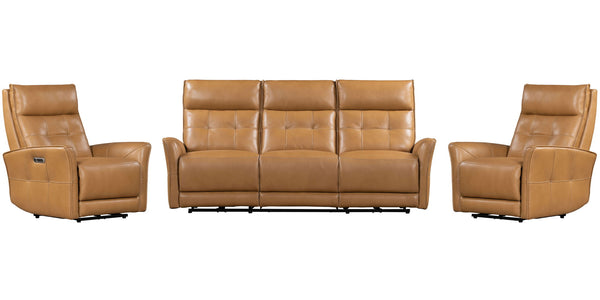 Gershwin - Power Reclining Sofa Set Lucca Butterscotch 3 Pc. Sofa, 2 Recliners