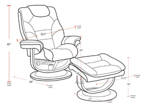 Monarch - Manual Reclining Swivel Chair and Ottoman