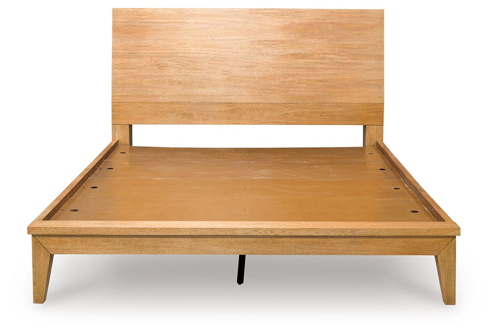 Sherbana - Panel Bed Light Brown