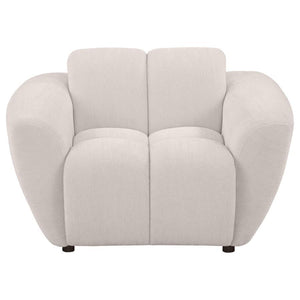 Destino - Chenille Upholstered Splayed Arm Accent Chair - Greige