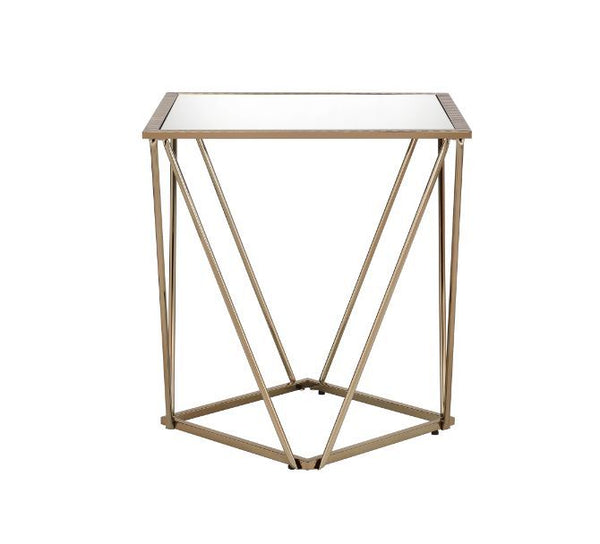 Fogya - End Table - Mirrored & Champagne Gold