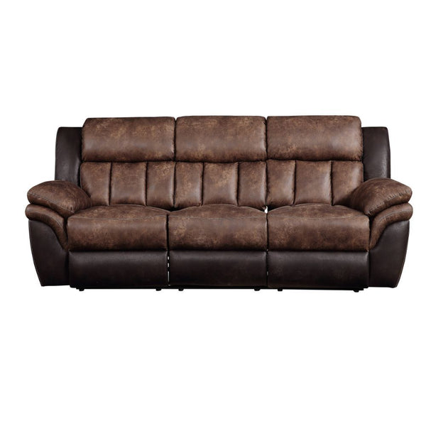 Jaylen - Motion Sofa - Toffee & Espresso Polished Microfiber