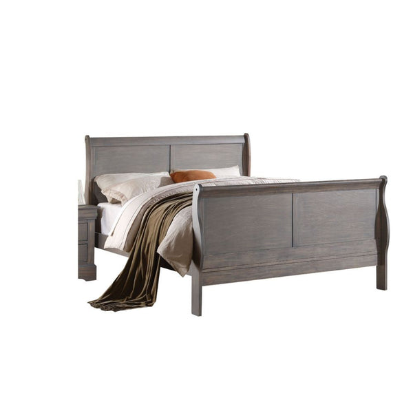 Louis Philippe III - Bed (FB 34"H) Light Gray Full