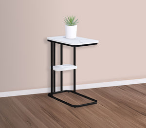 Ida - Faux Marble Chairside Table - Black / White