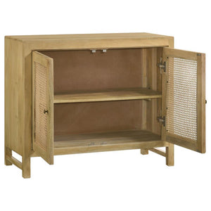 Zamora - Wood Accent Cabinet With Woven Cane