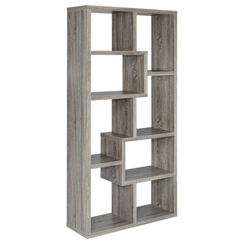 Theo - 6-Shelf Bookshelf Dark Gray