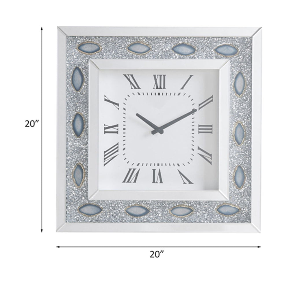 Sonia - Wall Clock - Mirrored & Faux Agate