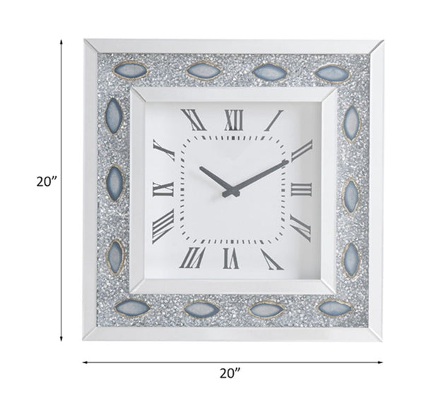 Sonia - Wall Clock - Mirrored & Faux Agate