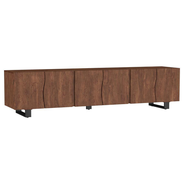 Trask - Wood TV Stand Media Console - Mango Brown