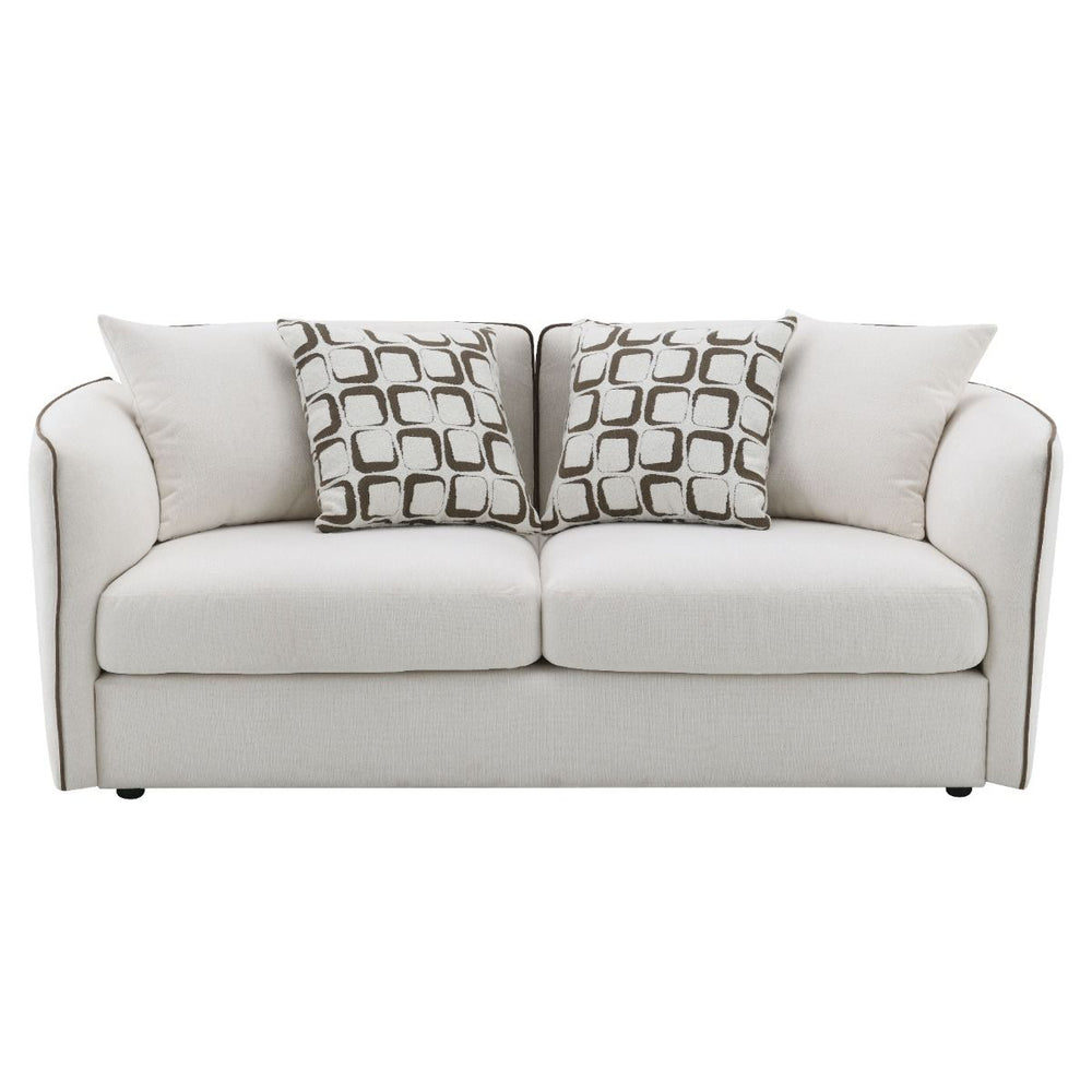 Yolanda - Loveseat With 4 Pillows - Beige Chenille