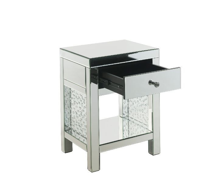 Nysa - Accent Table - Mirroed & Faux Cyrstals Inlay