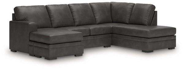 Lofton-Pike - Sectional Dark Gray 2 Pc. Left Arm Facing Chaise Sectional