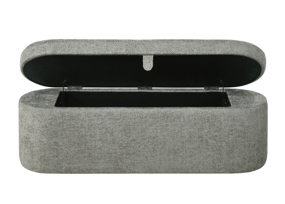 Philipa - Storage Bench - Light Gray Tweed