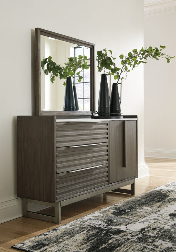 Arkenton - Dresser, Mirror Dark Brown Dresser & Mirror