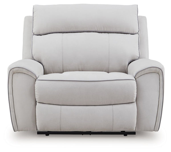 Social Pointe - Power Recliner / Adjustable Headrest - Pearl / Ash