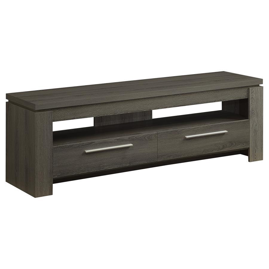 Elkton - 2-Drawer Engineered Wood 59" TV Stand Dark Gray