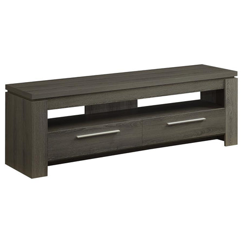 Elkton - 2-Drawer Engineered Wood 59" TV Stand Dark Gray