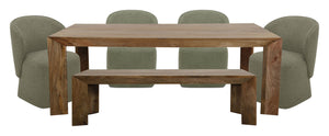 Crossings - Downtown Rectangular Dining Table With 4 Upholstered Chairs - Amber