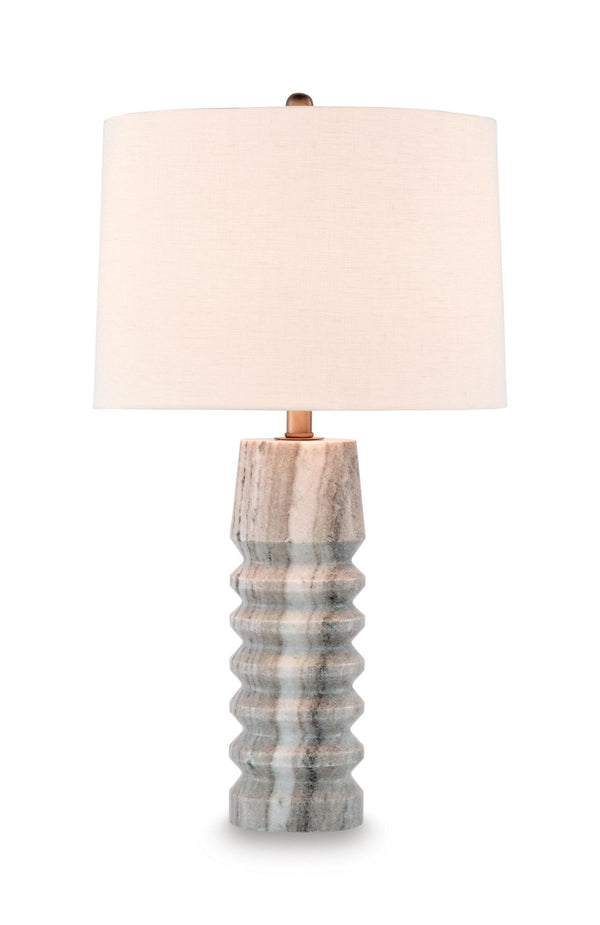 Desmont - Marble Table Lamp - White / Beige / Gray