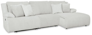 Top Tier - Reclining Sectional Gray 3 Pc. Reclining Chofa With Right Arm Facing Press Back Chaise Sectional