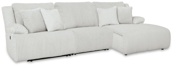 Top Tier - Reclining Sectional Gray 3 Pc. Reclining Chofa With Right Arm Facing Press Back Chaise Sectional
