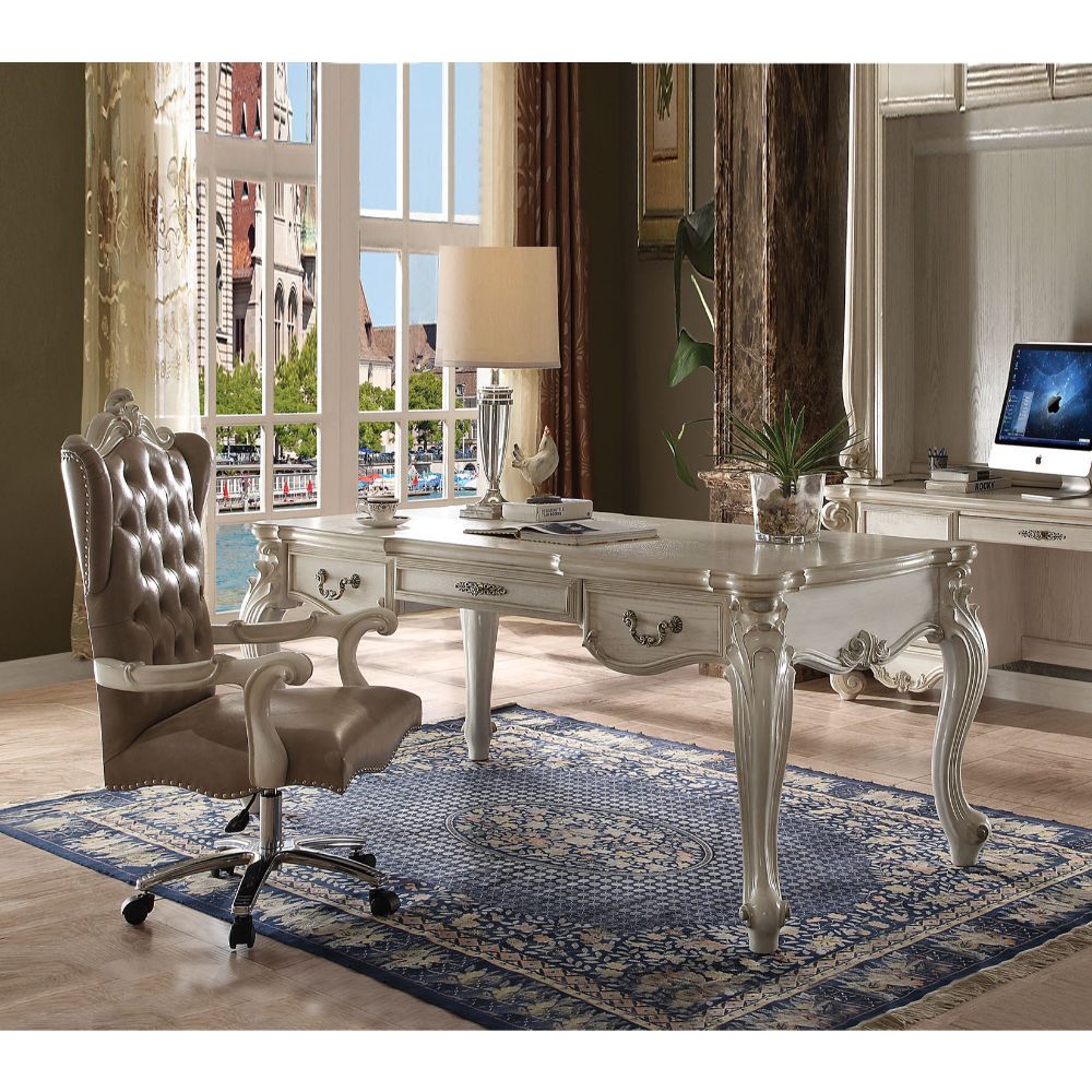 Versailles - Executive Desk (Leg) Bone White