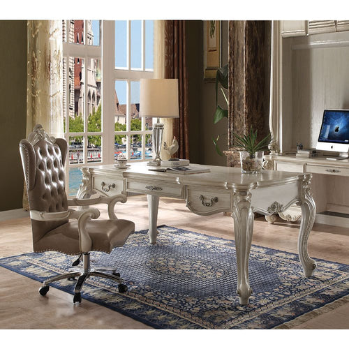 Versailles - Executive Desk (Leg) Bone White