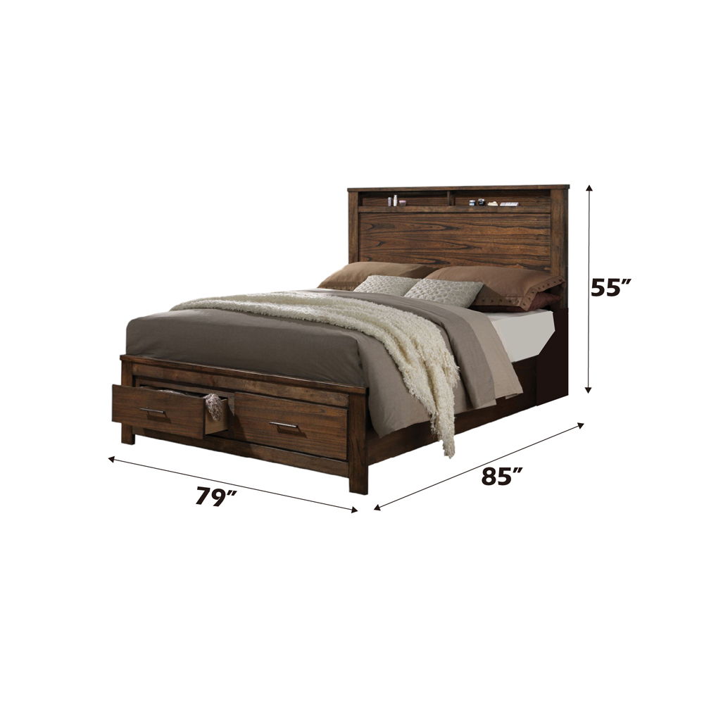 Merrilee - Bed w/Storage Oak