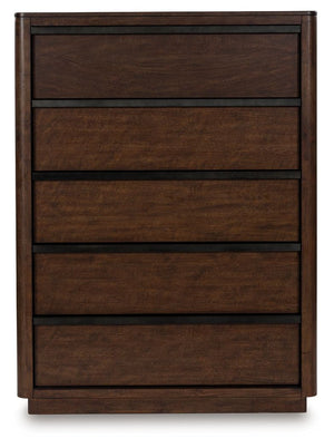 Dilenno - Five Drawer Chest - Dark Brown