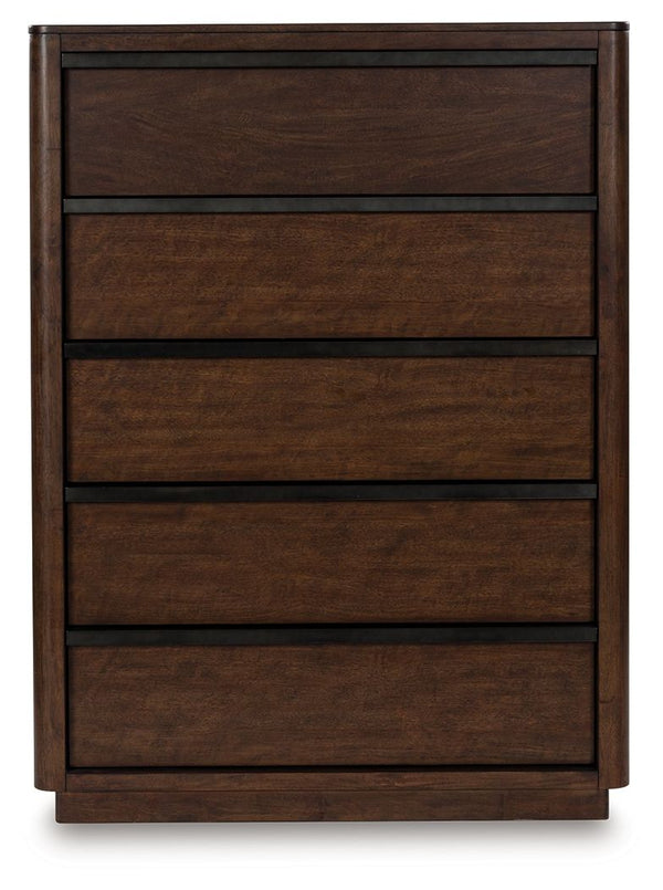Dilenno - Five Drawer Chest - Dark Brown