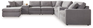 Modmax - Granite - Sectional Gray 8 Pc. Sectional With Laf Corner Chaise And Storage Consoles
