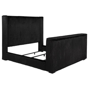 Centergrove - Upholstered Wingback TV Bed Black