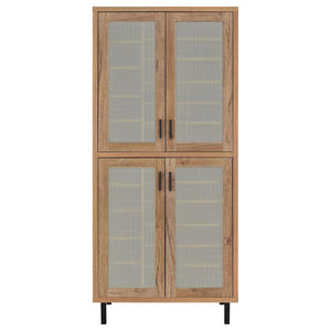 Teller - 4-Door Tall Shoe Storage Cabinet - Natural Oak