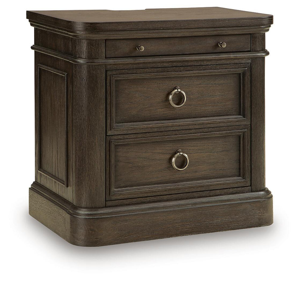 Wickenger - Two Drawer Night Stand - Dark Brown