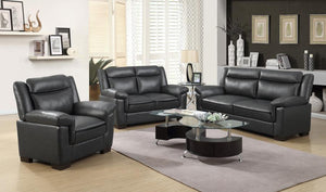 Arabella - Upholstered Padded Arm Sofa Set Dark Gray 3 Pc. Sofa, Loveseat, Chair