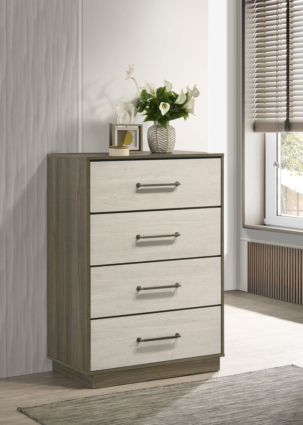 Fenwick - 4-Drawer Chest Of Drawers - Gray Oak